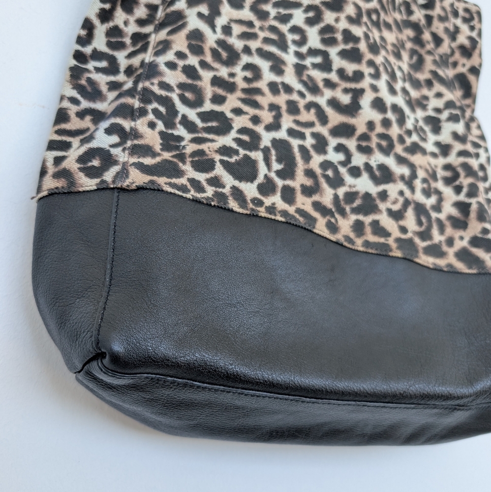 Rebecca Minkoff Leopard Animal Print Tote Bag with Pebbled Leather Accents - Picture 4 of 16